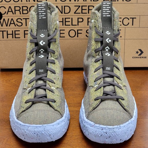 Converse Mens CTAS Crater Hi Canvas Renew 169417C Yellow/Carbon Jasper - Picture 3 of 13